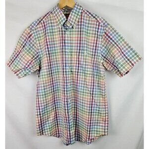 Orvis Men's Shirt Size Medium Multicolor Plaid Short Sleeve Button Down Top